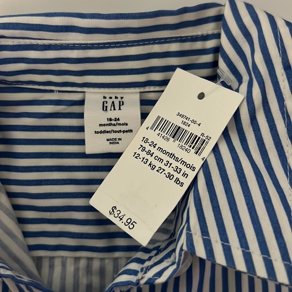 4/$15 baby gap  striped shirt 18-24 months - Picture 3 of 3